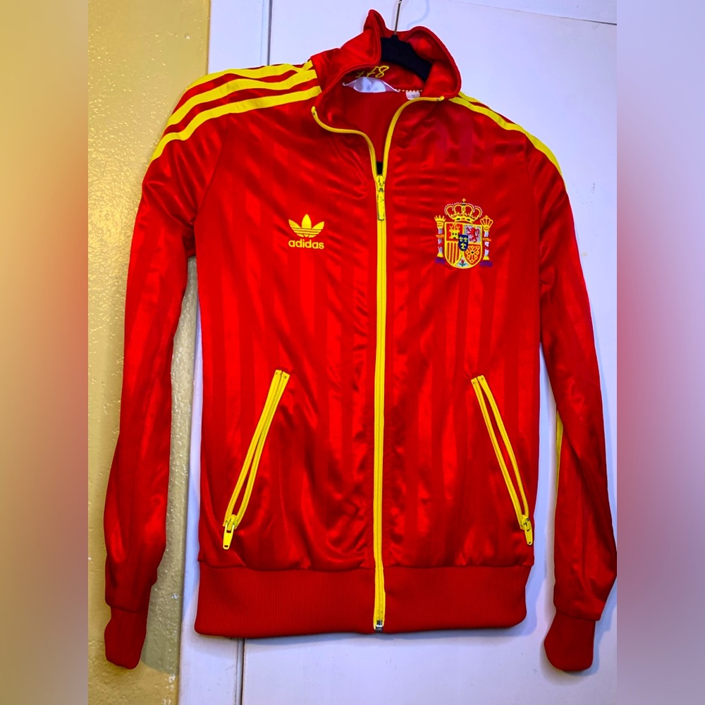 Adidas Red and Yellow Track Jacket